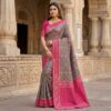 ₹2049 | MB 6088 Grey Color Lace Work & Zari Work Sareein Pochampalli Silk. Best Price ₹2049. Delivery 4-6 Working Days. Shop now. | Sarees, Bollywood Sarees, Creative Sarees, Designer Sarees, Embroidered Sarees, Ethnic Saree, Modern Digital sarees, Party Wear Sarees