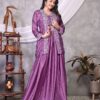 Lavender Chinon Silk Embroider Lehenga Choli