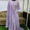 Lavender Georgette Mirror Original Mirror Work Gown