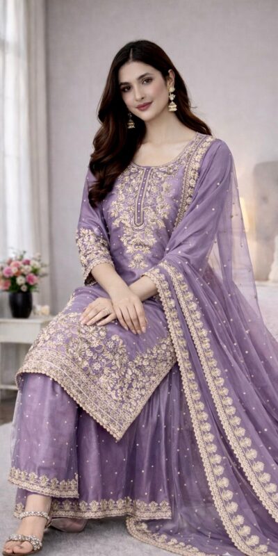 SSR 535 Lavender in Organza Silk Embroidery Work Salwar Suit . Available at ₹2399 only. Delivery 4-6 Working Days. Shop now. | Jump Suits, Salwar suit, Casual Suits, Creative suits, Designer Suits, Palazzo Suits, Party Wear Suits, Patiala Suits, Straight Suits