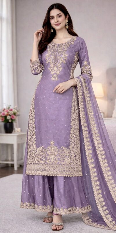 SSR 535 Lavender in Organza Silk Embroidery Work Salwar Suit . Available at ₹2399 only. Delivery 4-6 Working Days. Shop now. | Jump Suits, Salwar suit, Casual Suits, Creative suits, Designer Suits, Palazzo Suits, Party Wear Suits, Patiala Suits, Straight Suits