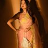 Light Peach Soft Organza Sequence Zari Work Saree