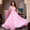 Light Pink Faux Georgette Embroidery Work Salwar Suit