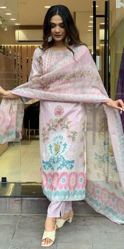 ₹1749 | DC G22 Light Pink in Maslin Digital Print Salwar Suit . Wedding, Party, Festive, Events, Introductory Price ₹1749. Delivery 4-6 Working Days. Shop now. | Jump Suits, Salwar suit, Casual Suits, Creative suits, Designer Suits, Palazzo Suits, Party Wear Suits, Patiala Suits, Straight Suits