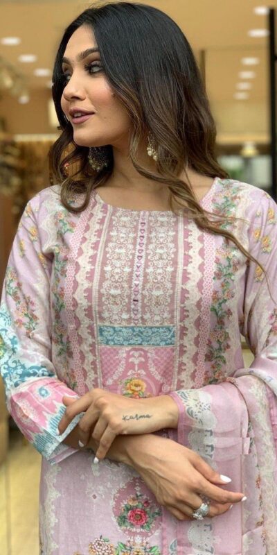 ₹1749 | DC G22 Light Pink in Maslin Digital Print Salwar Suit . Wedding, Party, Festive, Events, Introductory Price ₹1749. Delivery 4-6 Working Days. Shop now. | Jump Suits, Salwar suit, Casual Suits, Creative suits, Designer Suits, Palazzo Suits, Party Wear Suits, Patiala Suits, Straight Suits