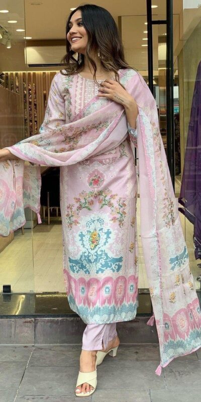 ₹1749 | DC G22 Light Pink in Maslin Digital Print Salwar Suit . Wedding, Party, Festive, Events, Introductory Price ₹1749. Delivery 4-6 Working Days. Shop now. | Jump Suits, Salwar suit, Casual Suits, Creative suits, Designer Suits, Palazzo Suits, Party Wear Suits, Patiala Suits, Straight Suits
