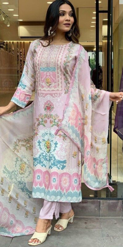 ₹1749 | DC G22 Light Pink in Maslin Digital Print Salwar Suit . Wedding, Party, Festive, Events, Introductory Price ₹1749. Delivery 4-6 Working Days. Shop now. | Jump Suits, Salwar suit, Casual Suits, Creative suits, Designer Suits, Palazzo Suits, Party Wear Suits, Patiala Suits, Straight Suits