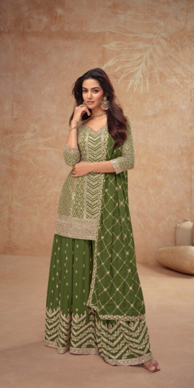 FC 7518 Mahendi Chinon Salwar Suit Perfect for Wedding, Party, Diwali, Durga Puja, Temple Visit – . Festive Deal ₹3099. Delivery 4-6 Working Days. | Jump Suits, Salwar suit, Casual Suits, Creative suits, Designer Suits, Palazzo Suits, Party Wear Suits, Patiala Suits, Straight Suits