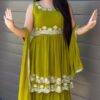 Mahendi Faux Georgette Lace Work Salwar Suit