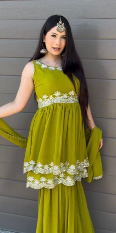 RTC 5860 Mahendi Color Faux Georgette Salwar with Lace Work. Affordable Price ₹1999. Delivery 4-6 Working Days. Shop now. | Jump Suits, Salwar suit, Casual Suits, Creative suits, Designer Suits, Palazzo Suits, Party Wear Suits, Patiala Suits, Straight Suits