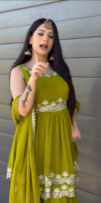 RTC 5860 Mahendi Color Faux Georgette Salwar with Lace Work. Affordable Price ₹1999. Delivery 4-6 Working Days. Shop now. | Jump Suits, Salwar suit, Casual Suits, Creative suits, Designer Suits, Palazzo Suits, Party Wear Suits, Patiala Suits, Straight Suits