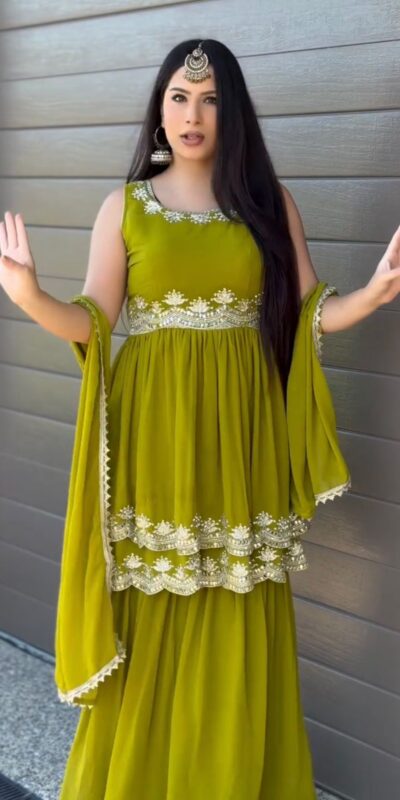 RTC 5860 Mahendi Color Faux Georgette Salwar with Lace Work. Affordable Price ₹1999. Delivery 4-6 Working Days. Shop now. | Jump Suits, Salwar suit, Casual Suits, Creative suits, Designer Suits, Palazzo Suits, Party Wear Suits, Patiala Suits, Straight Suits