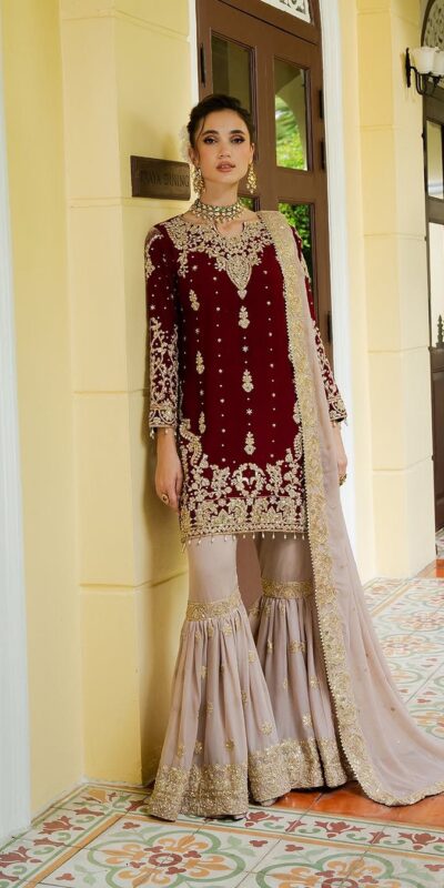 VLM 318 Maroon Fox Georgette Salwar Suit with Embroidery Work & Lace Work. Available at ₹2149 only. Delivery 4-6 Working Days. Shop now. | Jump Suits, Salwar suit, Casual Suits, Creative suits, Designer Suits, Palazzo Suits, Party Wear Suits, Patiala Suits, Straight Suits