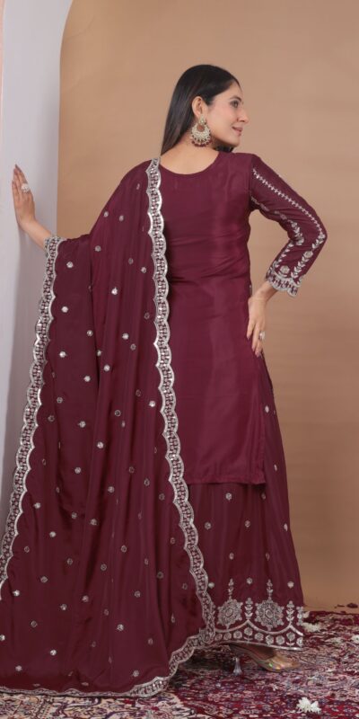₹2399 | FE 126 Maroon Color Natural Crap Salwar Suit with Embroidery Work. Special Price ₹2399. Delivery 4-6 Working Days. Shop now. | Jump Suits, Salwar suit, Casual Suits, Creative suits, Designer Suits, Palazzo Suits, Party Wear Suits, Patiala Suits, Straight Suits