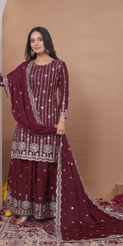 ₹2399 | FE 126 Maroon Color Natural Crap Salwar Suit with Embroidery Work. Special Price ₹2399. Delivery 4-6 Working Days. Shop now. | Jump Suits, Salwar suit, Casual Suits, Creative suits, Designer Suits, Palazzo Suits, Party Wear Suits, Patiala Suits, Straight Suits
