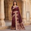 ₹1899 | MB 25 GAJRAJ Maroon in Pure Banarasi Silk Zari Work & Lace Work Saree . Introductory Price ₹1899. Delivery 4-6 Working Days. Shop now. | Sarees, Bollywood Sarees, Creative Sarees, Designer Sarees, Embroidered Sarees, Ethnic Saree, Modern Digital sarees, Party Wear Sarees