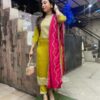 Mustered Chinon Embroidery Cut Work Salwar Suit