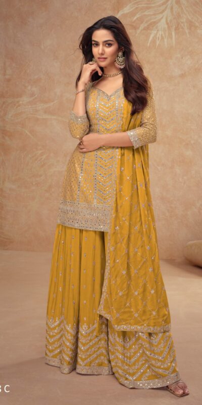 FC 7518 Mustered Chinon Salwar Suit Perfect for Wedding, Party, Diwali, Durga Puja, Temple Visit – . Festive Deal ₹3099. Delivery 4-6 Working Days. | Jump Suits, Salwar suit, Casual Suits, Creative suits, Designer Suits, Palazzo Suits, Party Wear Suits, Patiala Suits, Straight Suits