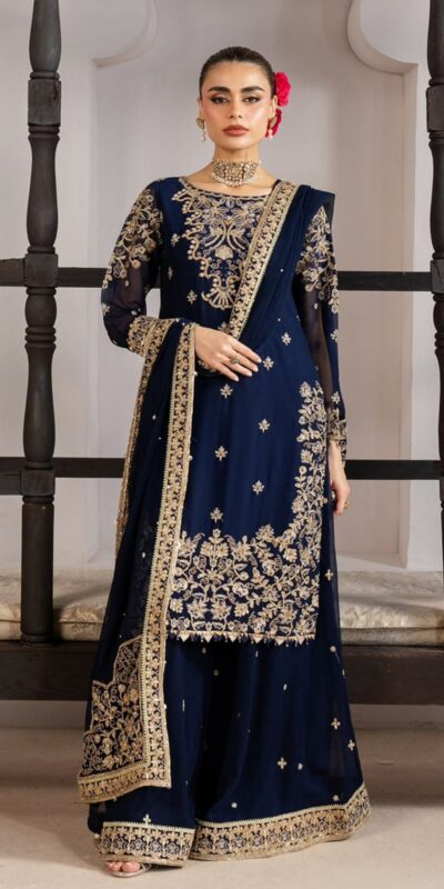 LG 2061 Navy Blue Organza Silk Salwar Suit with Embroidery Work. Exclusive Offer ₹2499. Delivery 4-6 Working Days. Shop now. | Jump Suits, Salwar suit, Casual Suits, Creative suits, Designer Suits, Palazzo Suits, Party Wear Suits, Patiala Suits, Straight Suits