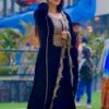 Navy Blue Velvet Sequence 5 mm Work Salwar Suit