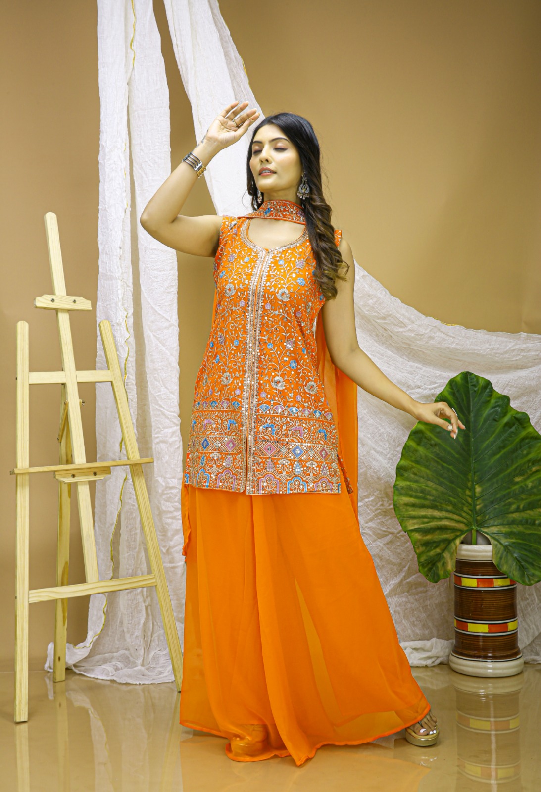 ₹1999 | FE 124 Orange Color Georgette Salwar Suit with Embroidery Work. Introductory Price ₹1999. Delivery 4-6 Working Days. Shop now. | Jump Suits, Salwar suit, Casual Suits, Creative suits, Designer Suits, Palazzo Suits, Party Wear Suits, Patiala Suits, Straight Suits