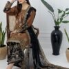 Orange Nylon Twil Net Embroidery Work Salwar Suit