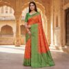 ₹2049 | MB 6088 Orange Color Lace Work & Zari Work Sareein Pochampalli Silk. Best Price ₹2049. Delivery 4-6 Working Days. Shop now. | Sarees, Bollywood Sarees, Creative Sarees, Designer Sarees, Embroidered Sarees, Ethnic Saree, Modern Digital sarees, Party Wear Sarees
