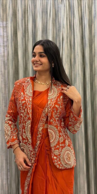 BB 49 Orange in Rangoli Silk Embroidery Work Saree . Wedding, Party, Festive, Events, Get it for ₹2099. Delivery 4-6 Working Days. Shop now. | Sarees, Bollywood Sarees, Creative Sarees, Designer Sarees, Embroidered Sarees, Ethnic Saree, Modern Digital sarees, Party Wear Sarees