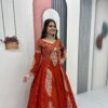 PC 528 Orange Vichitra Sequence Work Lehenga Choli Designer Work. Grab it for ₹2649. Delivery 4-6 Working Days. Shop now. | Lehenga, Bollywood Lehenga, Creative Lehenga, Designer Lehenga, Embroidered Lehenga, Party Wear Lehenga