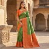 ₹2049 | MB 6088 Parrot Green Color Lace Work & Zari Work Sareein Pochampalli Silk. Best Price ₹2049. Delivery 4-6 Working Days. Shop now. | Sarees, Bollywood Sarees, Creative Sarees, Designer Sarees, Embroidered Sarees, Ethnic Saree, Modern Digital sarees, Party Wear Sarees