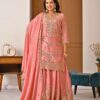 ₹2149 | ND 5033 Peach Chinon Silk Salwar Suit with Embroidery Work & Lace Work. Affordable Price ₹2149. Delivery 4-6 Working Days. Shop now. | Jump Suits, Salwar suit, Casual Suits, Creative suits, Designer Suits, Palazzo Suits, Party Wear Suits, Patiala Suits, Straight Suits
