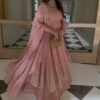 Pink Chinon Silk Lace Embroidery Work Lehenga Choli