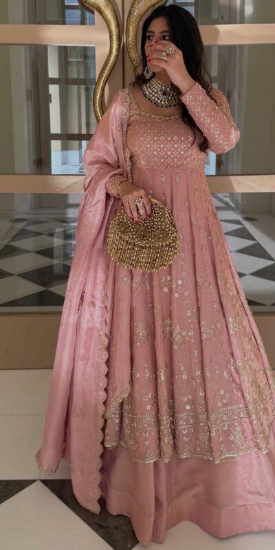 ₹2449 | VLM 323 Pink Chinon Silk Lehenga Choli with Lace Work & Embroidery Work. Introductory Price ₹2449. Delivery 4-6 Working Days. Shop now. | Lehenga, Bollywood Lehenga, Creative Lehenga, Designer Lehenga, Embroidered Lehenga, Party Wear Lehenga