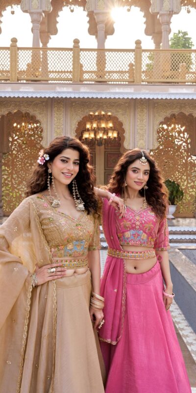 ₹3199 | Ram 160 Pink Color Crunchy Lehenga Choli with Embroidery Work. Online Festive Deal ₹3199. Delivery 4-6 Working Days. Shop now. | Lehenga, Bollywood Lehenga, Creative Lehenga, Designer Lehenga, Embroidered Lehenga, Party Wear Lehenga