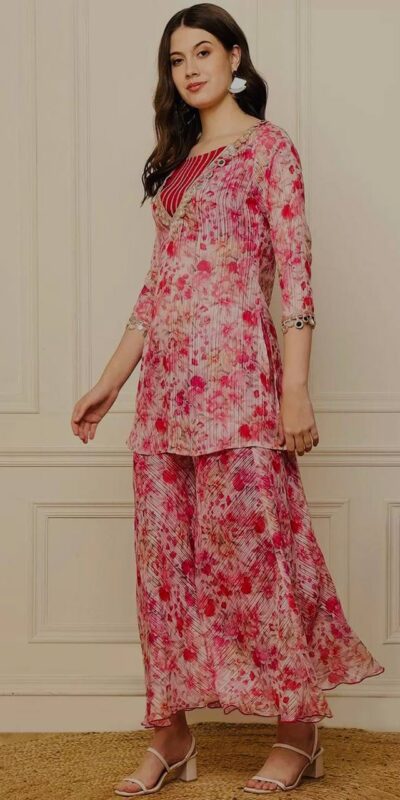 ST 191 Pink Dhamal Jari Salwar Suit with Digital Print & Mirror Work. Available at ₹1699 only. Delivery 4-6 Working Days. Shop now. | Jump Suits, Salwar suit, Casual Suits, Creative suits, Designer Suits, Palazzo Suits, Party Wear Suits, Patiala Suits, Straight Suits