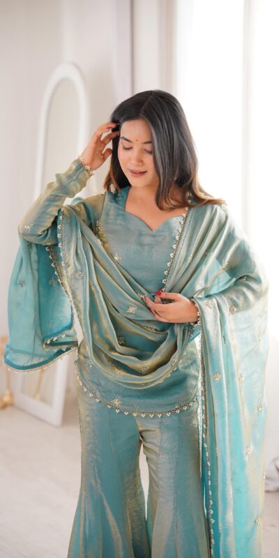 ZSR 3159 Pista Fendy Silk Salwar Suitwith Embroidery Work & Lace Work. Now at just ₹2049. Delivery 4-6 Working Days. Shop now. | Jump Suits, Salwar suit, Casual Suits, Creative suits, Designer Suits, Palazzo Suits, Party Wear Suits, Patiala Suits, Straight Suits