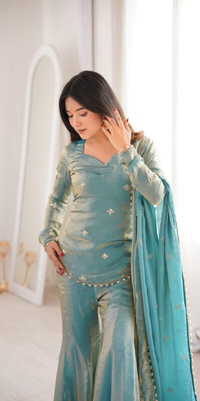 ZSR 3159 Pista Fendy Silk Salwar Suitwith Embroidery Work & Lace Work. Now at just ₹2049. Delivery 4-6 Working Days. Shop now. | Jump Suits, Salwar suit, Casual Suits, Creative suits, Designer Suits, Palazzo Suits, Party Wear Suits, Patiala Suits, Straight Suits