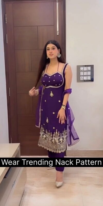 ST 1158 Purple in Faux Georgette Embroidery Work & Lace Work Salwar Suit . Introductory Price ₹1949. Delivery 4-6 Working Days. Shop now. | Jump Suits, Salwar suit, Casual Suits, Creative suits, Designer Suits, Palazzo Suits, Party Wear Suits, Patiala Suits, Straight Suits