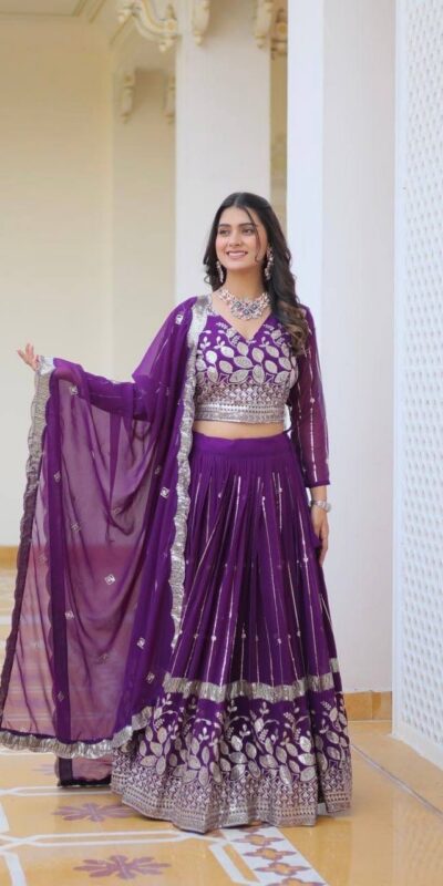 ₹2649 | Ram 068 Purple Fox Georgette Lehenga Choli Perfect for Wedding, Party, Ethnic Day, Pongal, Durga Puja – . Affordable Price ₹2649. Delivery 4-6 Working Days. | Lehenga, Bollywood Lehenga, Creative Lehenga, Designer Lehenga, Embroidered Lehenga, Party Wear Lehenga