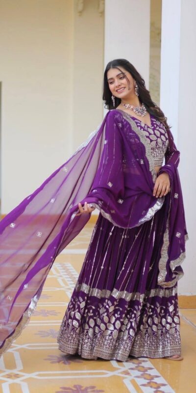 ₹2649 | Ram 068 Purple Fox Georgette Lehenga Choli Perfect for Wedding, Party, Ethnic Day, Pongal, Durga Puja – . Affordable Price ₹2649. Delivery 4-6 Working Days. | Lehenga, Bollywood Lehenga, Creative Lehenga, Designer Lehenga, Embroidered Lehenga, Party Wear Lehenga