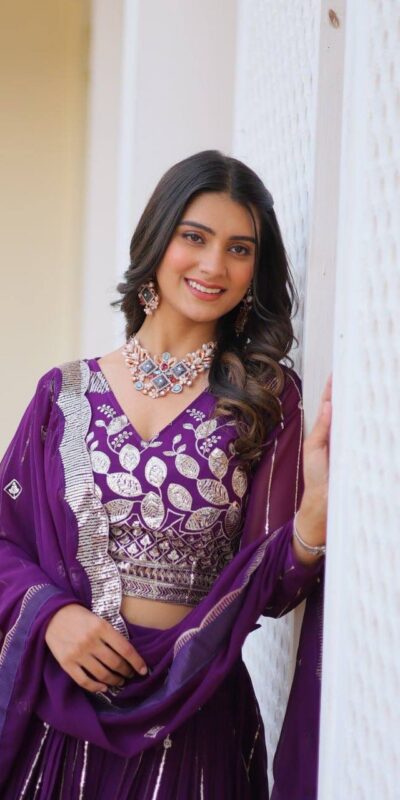 ₹2649 | Ram 068 Purple Fox Georgette Lehenga Choli Perfect for Wedding, Party, Ethnic Day, Pongal, Durga Puja – . Affordable Price ₹2649. Delivery 4-6 Working Days. | Lehenga, Bollywood Lehenga, Creative Lehenga, Designer Lehenga, Embroidered Lehenga, Party Wear Lehenga