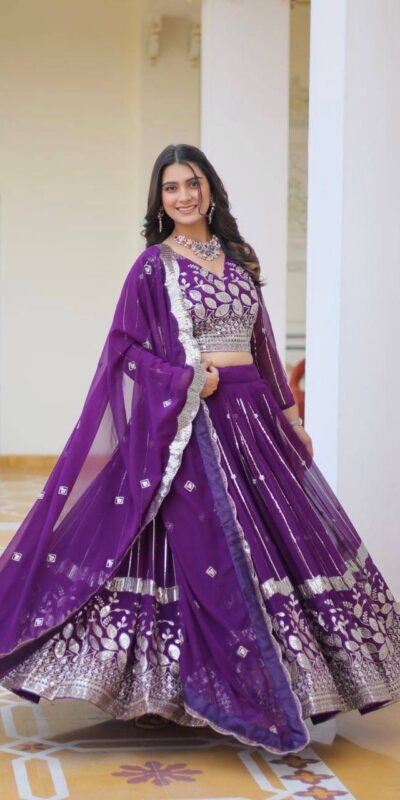 ₹2649 | Ram 068 Purple Fox Georgette Lehenga Choli Perfect for Wedding, Party, Ethnic Day, Pongal, Durga Puja – . Affordable Price ₹2649. Delivery 4-6 Working Days. | Lehenga, Bollywood Lehenga, Creative Lehenga, Designer Lehenga, Embroidered Lehenga, Party Wear Lehenga