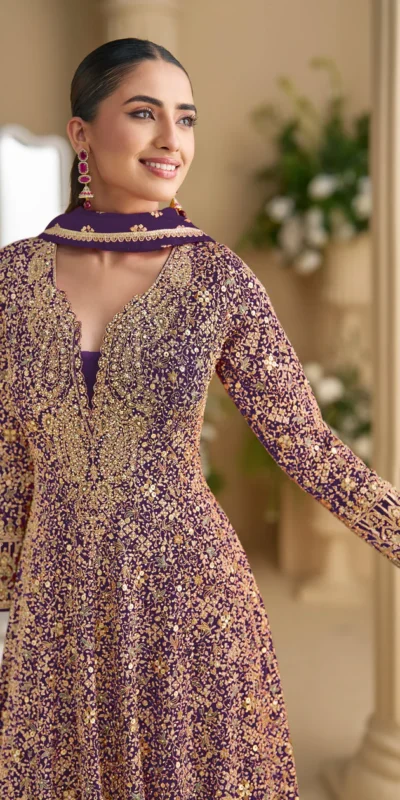 ₹3649 | FC 5807 Purple Color Georgette Thread Sequence Work Salwar Suit . Introductory Price ₹3649. Delivery 4-6 Working Days. Shop now. | Jump Suits, Salwar suit, Casual Suits, Creative suits, Designer Suits, Palazzo Suits, Party Wear Suits, Patiala Suits, Straight Suits