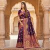 ₹2399 | MB 56 Purple Paithani Silk Saree with Lace Border & Lace Work. Affordable Price ₹2399. Delivery 4-6 Working Days. Shop now. | Sarees, Bollywood Sarees, Creative Sarees, Designer Sarees, Embroidered Sarees, Ethnic Saree, Modern Digital sarees, Party Wear Sarees