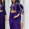 Purple Soft Chinon Silk With Embroider Dhoti Suit