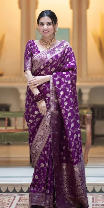 KPR 208 Purple in Color Soft Lichi Silk Designer Work Saree . Available at ₹1399 only. Delivery 4-6 Working Days. Shop now. | Sarees, Bollywood Sarees, Creative Sarees, Designer Sarees, Embroidered Sarees, Ethnic Saree, Modern Digital sarees, Party Wear Sarees