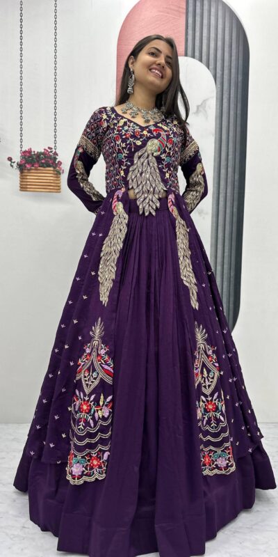 PC 528 Purple Color Vichitra Sequence Work Lehenga Choli Designer Work. Grab it for ₹2649. Delivery 4-6 Working Days. Shop now. | Lehenga, Bollywood Lehenga, Creative Lehenga, Designer Lehenga, Embroidered Lehenga, Party Wear Lehenga