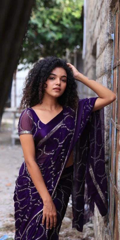 ₹1599 | MS 505 Purple Viscose Satin Saree with Sequins Work & Embroidery Work. Special Price ₹1599. Delivery 4-6 Working Days. Shop now. | Sarees, Bollywood Sarees, Creative Sarees, Designer Sarees, Embroidered Sarees, Ethnic Saree, Modern Digital sarees, Party Wear Sarees