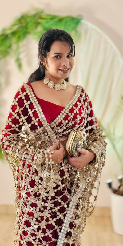 SRK 5322 Red Fendy Silk Saree with Lace Work & Mirror Work. Wedding, Party, Festive, Events, Festive Deal ₹2499. Delivery 4-6 Working Days. Shop now. | Sarees, Bollywood Sarees, Creative Sarees, Designer Sarees, Embroidered Sarees, Ethnic Saree, Modern Digital sarees, Party Wear Sarees