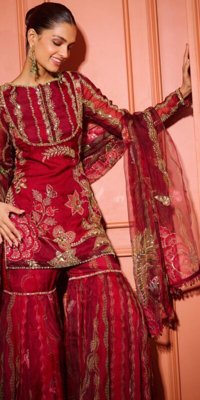 ₹2499 | LG 2066 Red Soft Organza Salwar Suit with Embroidery Work & Mirror Work. Best Price ₹2499. Delivery 4-6 Working Days. Shop now. | Jump Suits, Salwar suit, Casual Suits, Creative suits, Designer Suits, Palazzo Suits, Party Wear Suits, Patiala Suits, Straight Suits
